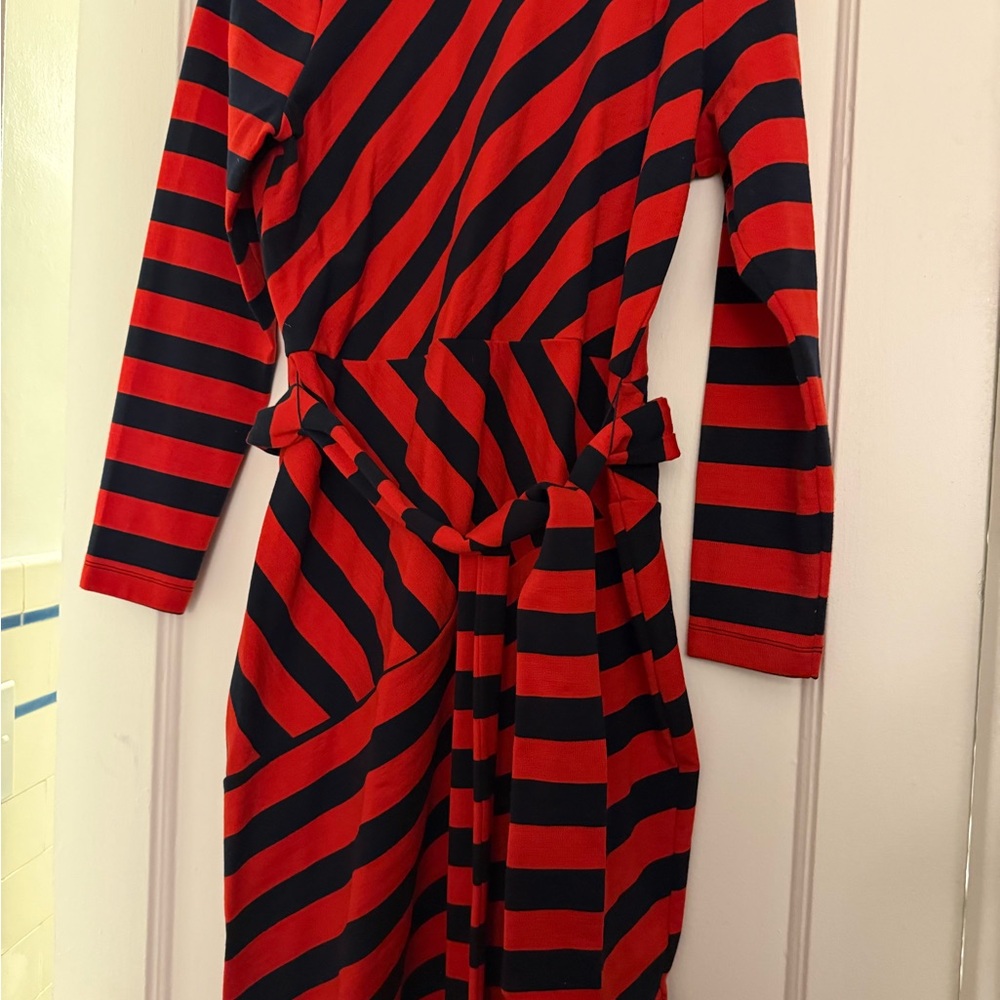 Red and Black Striped Dress